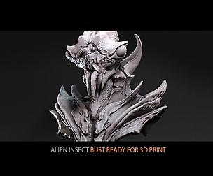 Alien insect (bust ready for 3D print)