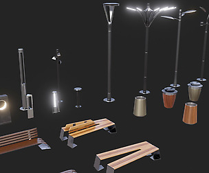 Modern Street Objects 3D Asset Pack