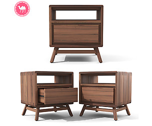 Bedside Table - Tikamoon Twist Solid Teak