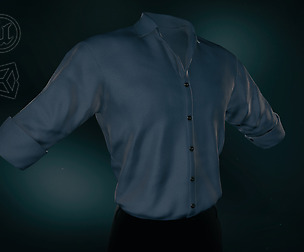 Blue Suit Shirt Rolled Sleeve