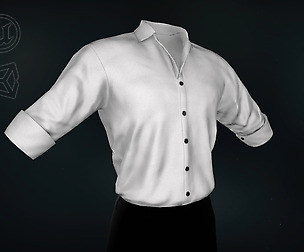 White Suit Shirt Rolled Sleeve