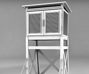 Weather station building low poly