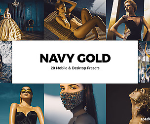 20 Navy Gold Lightroom Presets and LUTs