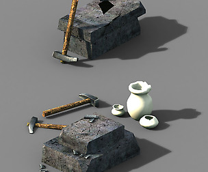 Axe-hammer-iron table 03