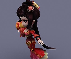 beautiful girl red cartoon
