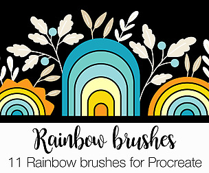 11 Rainbow brushes for Procreate