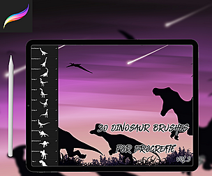 30 Dinosaur Brushes for Procreate Vol 3
