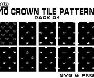 10 Crown Tile Pattern - SVG & PNG