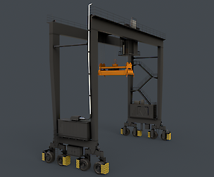 PBR Rubber Tyred Gantry Crane RTG V1 - Black