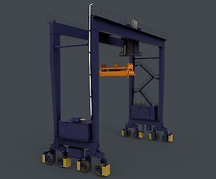 PBR Rubber Tyred Gantry Crane RTG V1 - Blue Dark