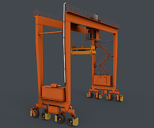 PBR Rubber Tyred Gantry Crane RTG V1 - Orange
