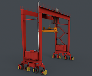 PBR Rubber Tyred Gantry Crane RTG V1 - Red