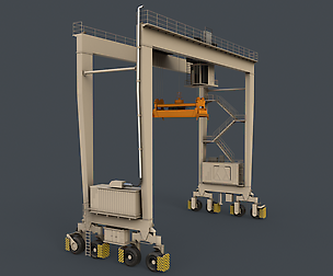 PBR Rubber Tyred Gantry Crane RTG V1 - White
