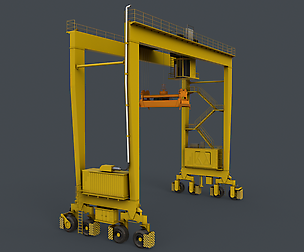 PBR Rubber Tyred Gantry Crane RTG V1 -Yellow Light