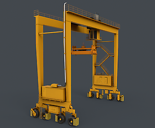 PBR Rubber Tyred Gantry Crane RTG V1 - Yellow