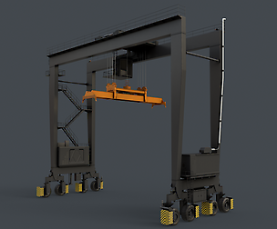 PBR Rubber Tyred Gantry Crane RTG V2 - Black