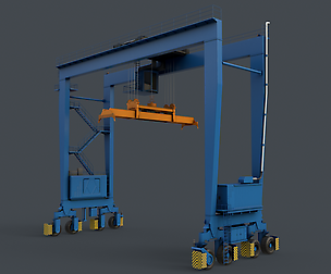 PBR Rubber Tyred Gantry Crane RTG V2 - Blue Light