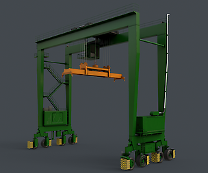 PBR Rubber Tyred Gantry Crane RTG V2 - Green