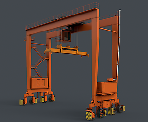PBR Rubber Tyred Gantry Crane RTG V2 - Orange