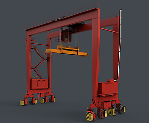 PBR Rubber Tyred Gantry Crane RTG V2 - Red