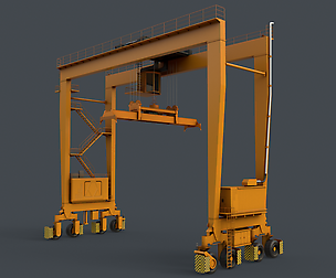 PBR Rubber Tyred Gantry Crane RTG V2 - Yellow Dark
