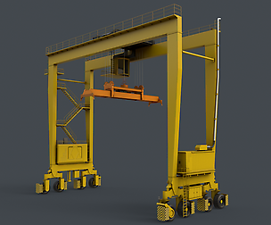 PBR Rubber Tyred Gantry Crane RTG V2 -Yellow Light