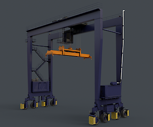 PBR Rubber Tyred Gantry Crane RTG V2 - Blue Dark