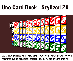 Uno Card Deck Stylized