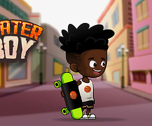 Afro Skater Boy 2D Spine Game Character Sprites
