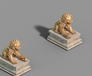 Sculpture-Gilded Lion 68