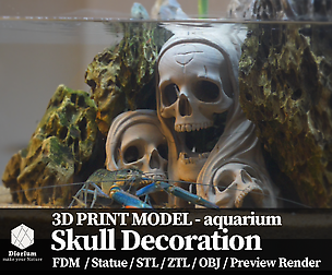 3D Aquarium Skull decoration 3D print model
