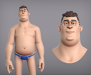 Cartoon male character Eugene base mesh