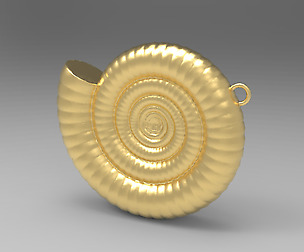 Clamshell Ammonite Charm 3D Model Printing Pendant