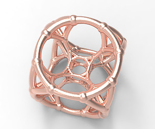 4d Polytope Bead Math Art Pendant 3D model