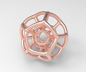 4d Hypersphere Math Art Pendant Model