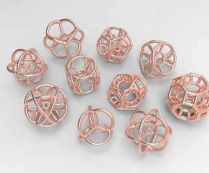 10 Polytope Beads Set - Scientific Jewellery