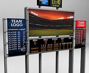 Baseball stadium scoreboard low poly