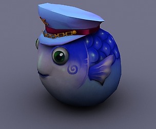 fish Ball blue cartoon