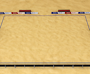 Beach soccer stadium field low poly