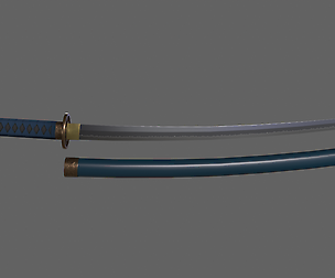 PBR Katana Japanese Sword (Blue) Ver.2