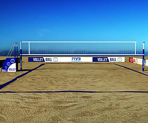 Beach volleyball court low poly