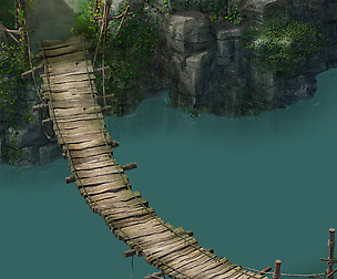 Suspension bridge-plank-rope-bridge