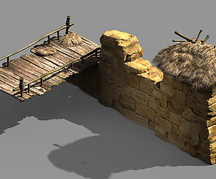 Axe Gang-Thatched House-Wooden Bridge 09