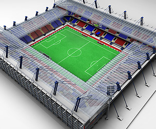 Soccer football stadium high detail