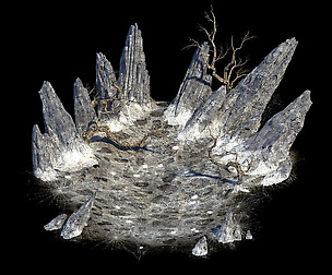 Public map-mountain-dead tree-spider web