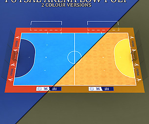 Futsal court arena low poly