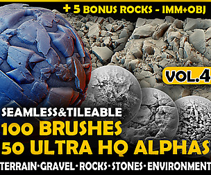 Ultra HQ Terrain Seamless Zbrush brushes/Alphas V4