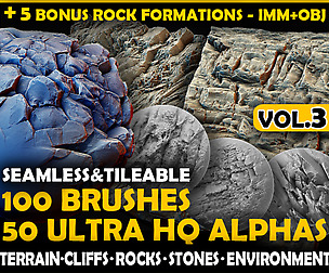 Ultra HQ Terrain Seamless Zbrush brushes/Alphas V3