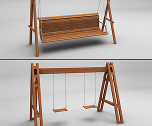 Garden wooden swings pack