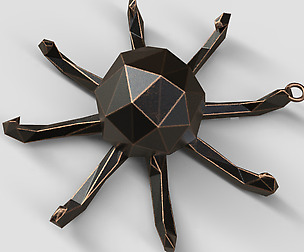 Octopus - Nautical Charm Faceted Printing Pendant